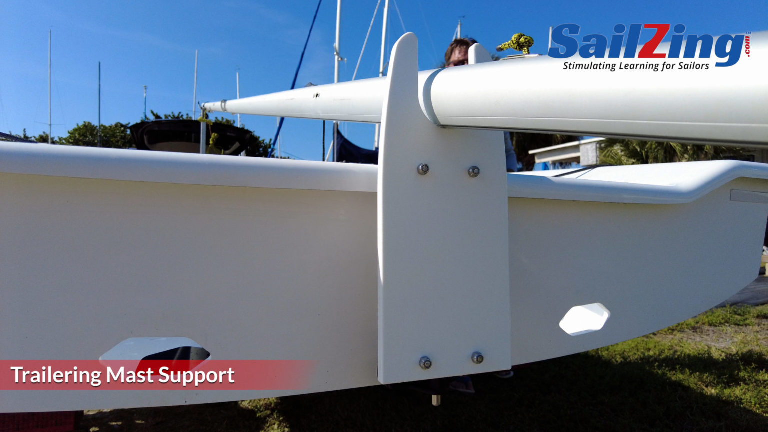 sailboat trailer mast support