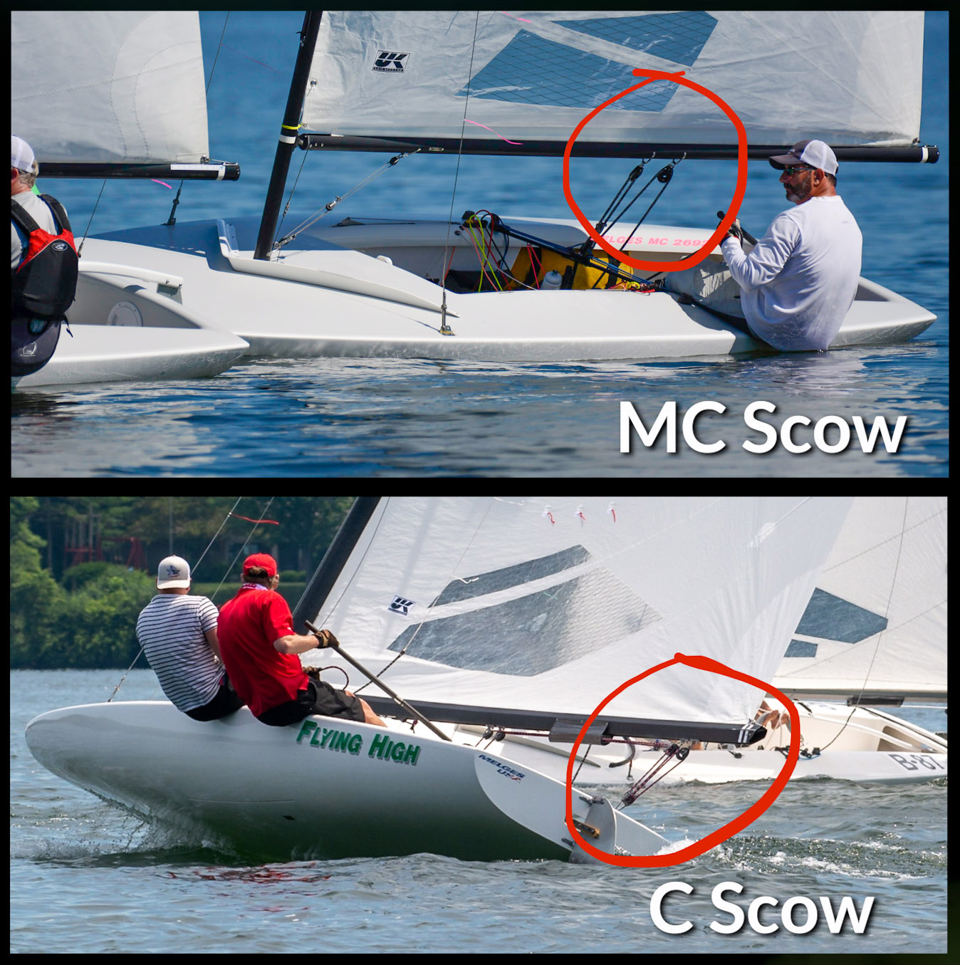 Main Sheet Blocks on MC Scow vs C Scow